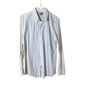 PUBLIC OPINION Button Up Dress Shirt Size XL 17 - 17 1/2 White
